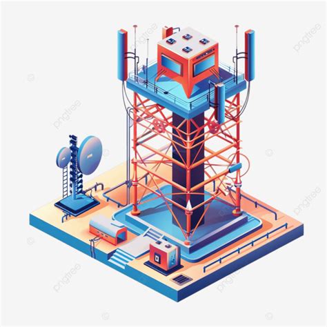 Isometric Telecommunication Composition Decorative Set Collection