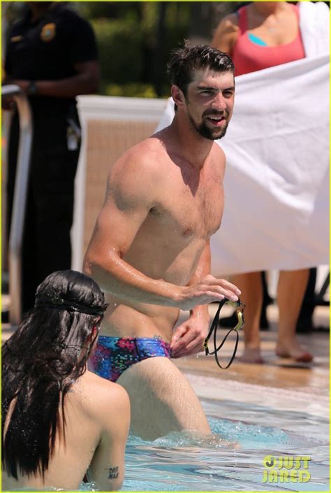 Michael Phelps Shirtless Speedo Poolside Afternoon Photo 2834566