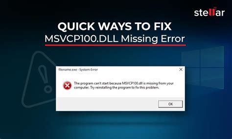 Top 7 Ways To Fix MSVCP100 Dll Missing Error On Windows