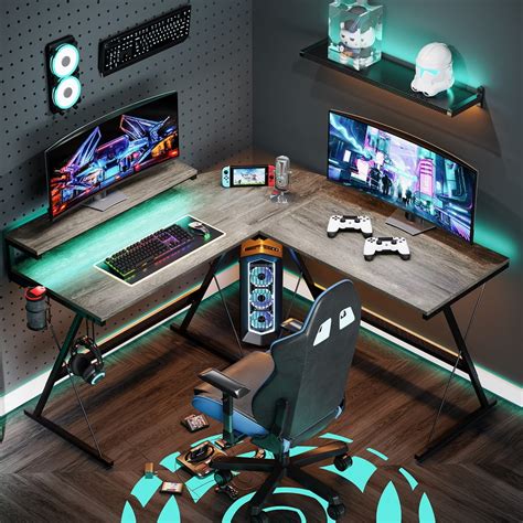 Bestier 55 inch L-Shaped Gaming Computer Desk with Nepal | Ubuy