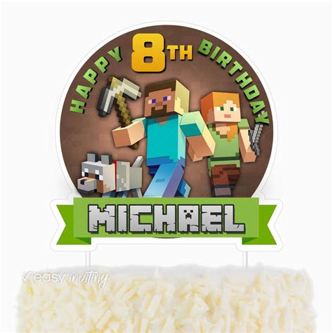 Minecraft Cake Topper - Easy Inviting