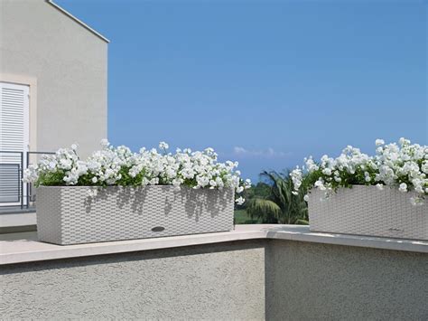 Lechuza BALCONERA Cottage 80 cm műanyag balkonláda light grey 4008789154576