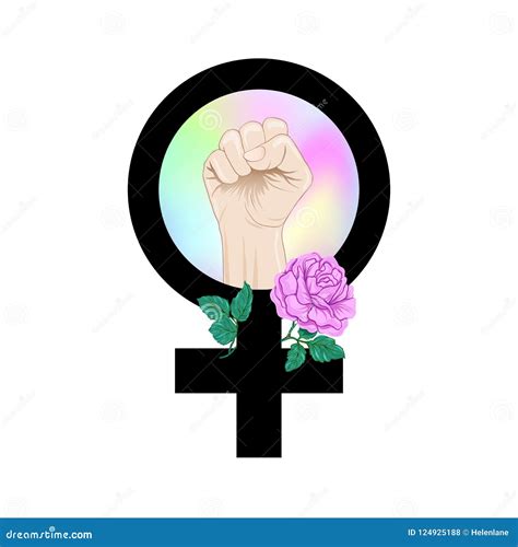 Symbol Of Feminism With A Female Fist Vector Illustration Stock Vector