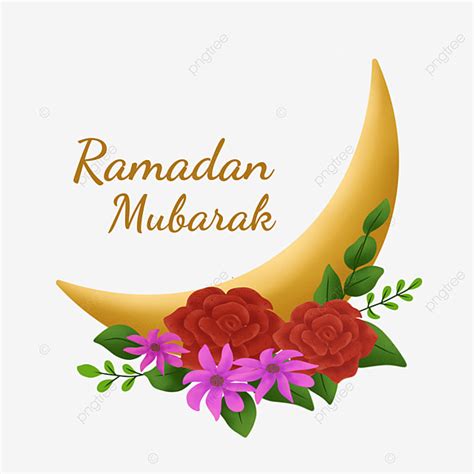 Ramadan Mubarak White Transparent Ramadan Mubarak With Moon And Floral