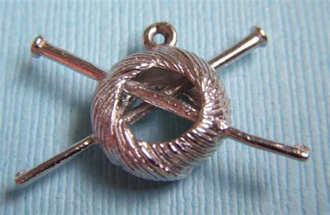 Vintage Yarn With Knitting Needles Sterling Charm EBay