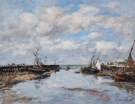 Trouville les jetées marée basse by Eugène Boudin Artvee