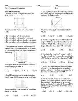 Proportional Relationships Unit Assessment By The Classrom Creative