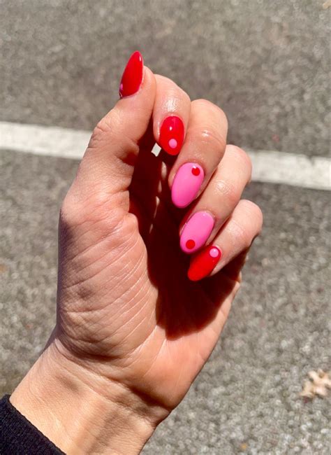 Spring 2022 Nails In 2024 Pink Black Nails Nails Bright Pink Nails