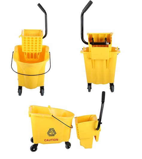 Hotel Cheap Cleaning Plastic Janitorial Cart Mini Wringer Mop Bucket