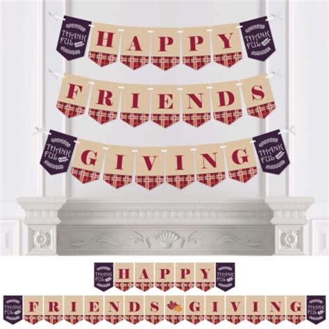 Big Dot Of Happiness Friends Thanksgiving Feast Bunting Banner Decor