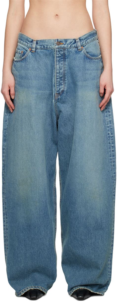 Balenciaga Blue Baggy Jeans Ssense Canada