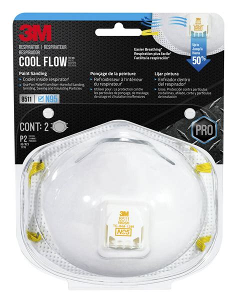 3m Cool Flow™ Valve Respirator 8511 N95 2 Per Pack