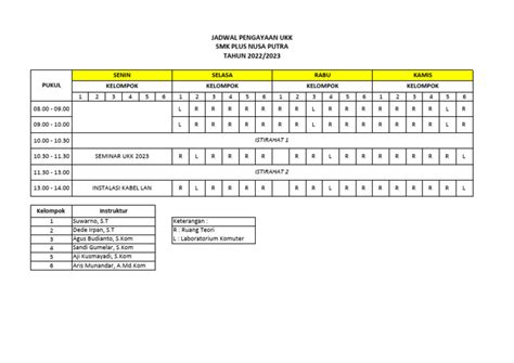 Jadwal Pengayaan Ukk Pdf