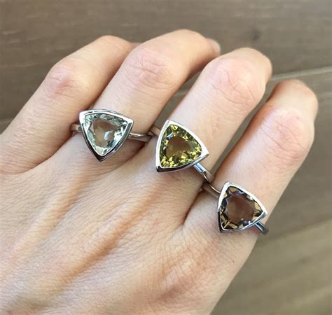 Triangle Boho Statement Ring Simple Bohemian Ring Solitaire Sterling