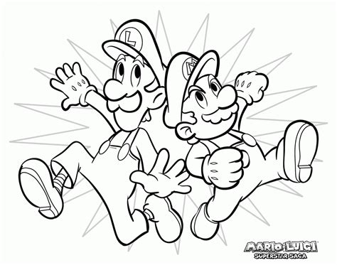 Dibujo de Mario y Luigi para colorear. Dibujos infantiles de Mario y ...