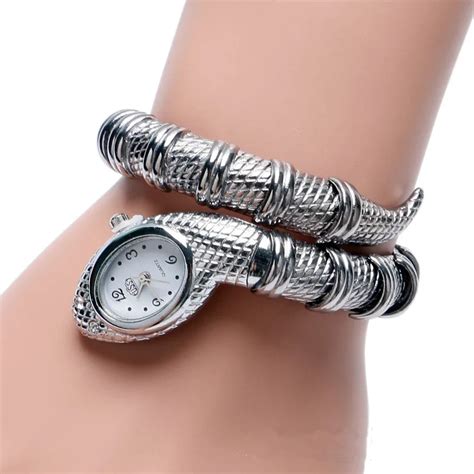 Cussi 2018 New Luxury Serpentine Womens Bracelet Watches Silver Quartz