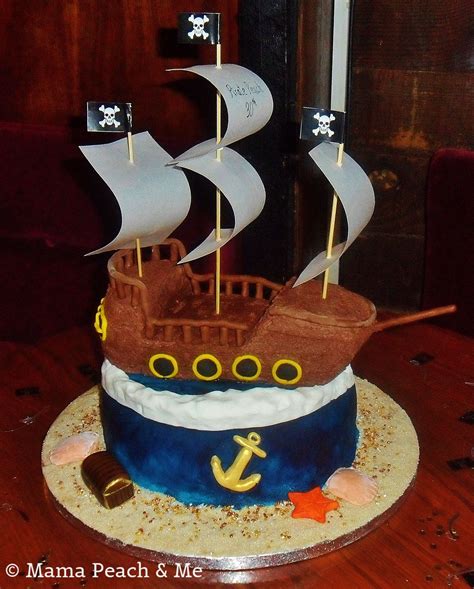 30th Birthday Pirate Ship Cake With Madeira Sponge Under The Sea Base