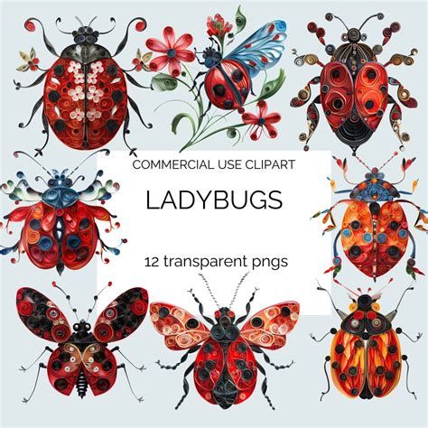 Ladybug Ladybird Clipart Bug Insect Paper Quilling Nursery Decor