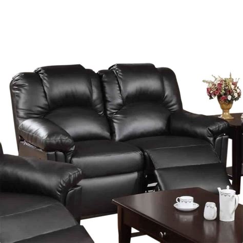 Benjara Beige Leather Power Recliner Loveseat With Storage Console