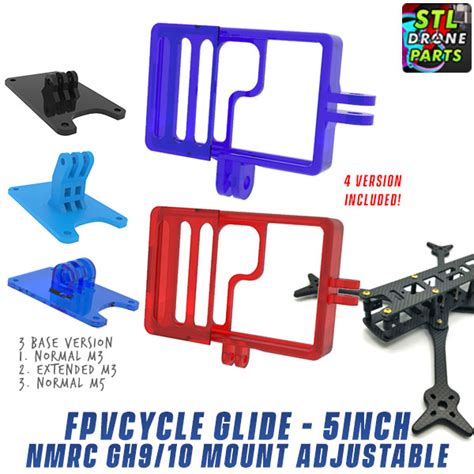 Archivo STL Montura FPVCycle Glide 5 NamelessRC Naked Para Gopro Hero 9