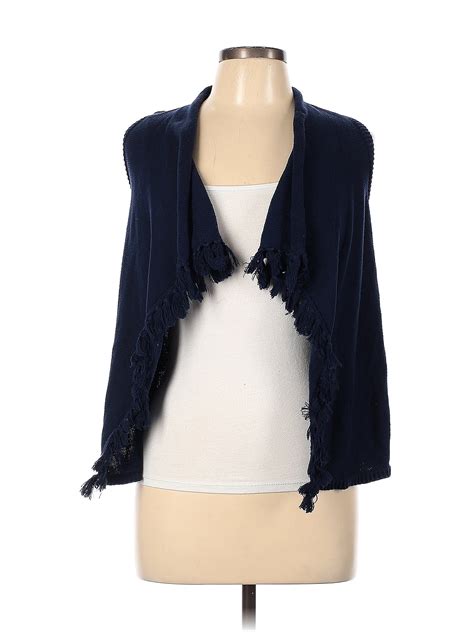 Lilly Pulitzer 100 Cotton Color Block Solid Navy Blue Cardigan Size L