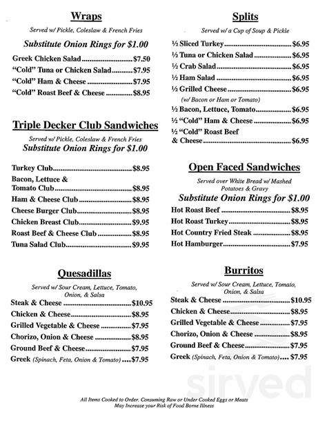 Elenas Restaurant Menu In Punta Gorda Florida Usa