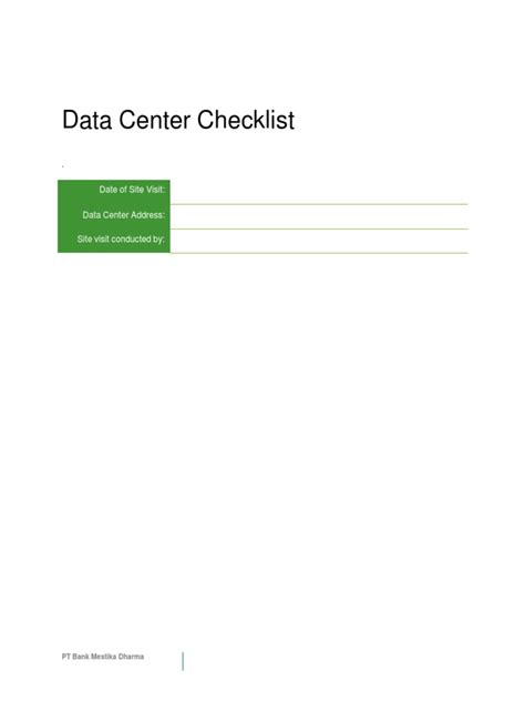 Data Center Checklist | PDF | Data Center | Service Level Agreement