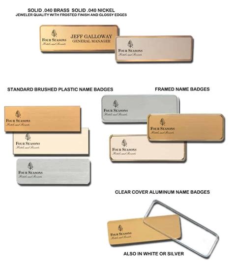 Four Seasons Hotel Name Badges And Name Tags