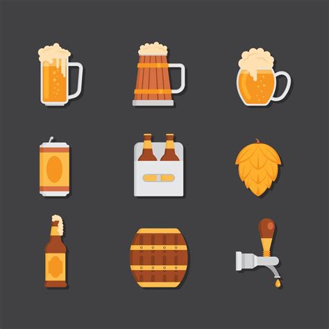 Set Of Beer Icons 10868614 Vector Art At Vecteezy