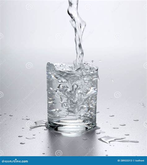 Water Flowing Into Full Glass Stock Image Image Of Full Pour 28933313