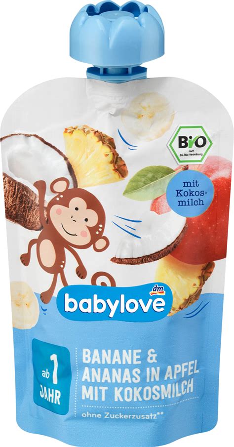 Babylove Quetschie Bananen Ananas In Apfel Mit Kokosmilch G Dm At