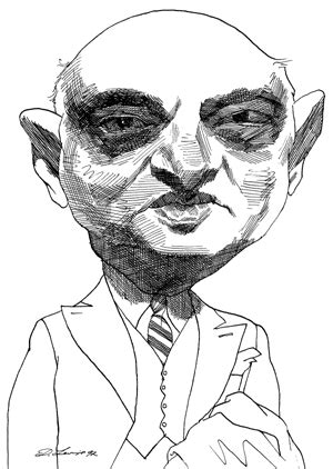 Joseph Schumpeter by David Levine | The New York Review of Books