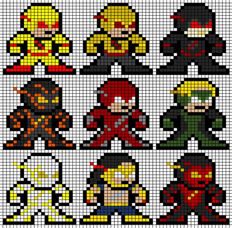 Dc Villain Speedsters Perler Bead Groups Perler Bead Art Perler Bead