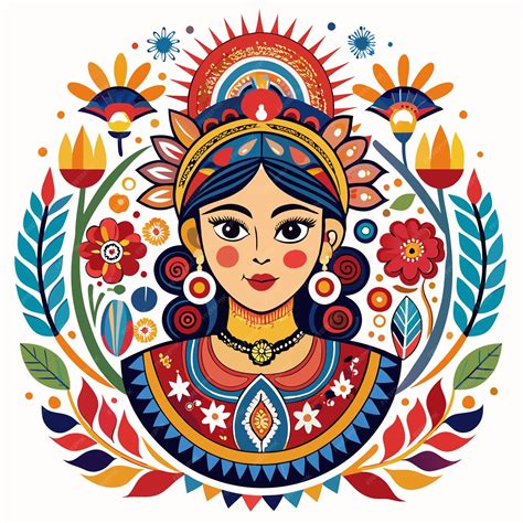 Hispanic Heritage Month Traditional Hispanic Folk Art Print Vector ...