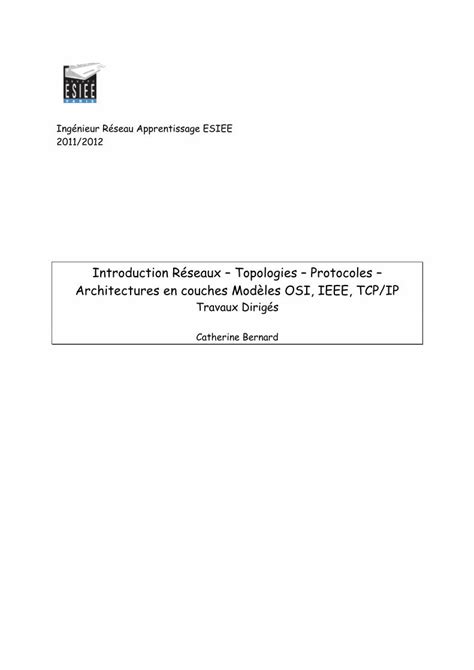 PDF Introduction Réseaux Topologies Protocoles mathieu marleix free