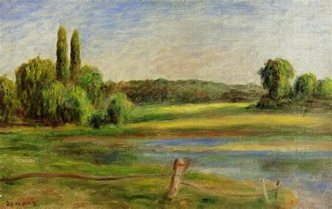 Landscape with Fence, c.1910 - Pierre-Auguste Renoir - WikiArt.org