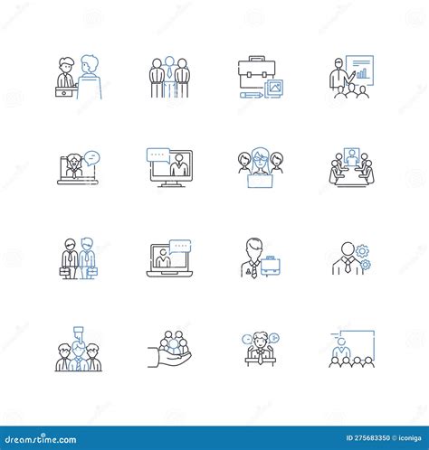 Oversight Line Icons Collection Supervision Management Control