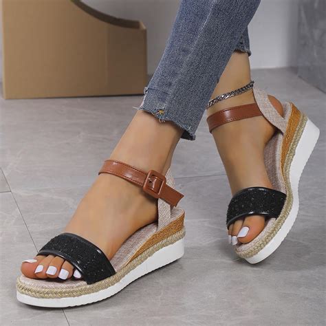 Jeashchat Clearance Womens Platform Wedge Sandals Comfort Sandals