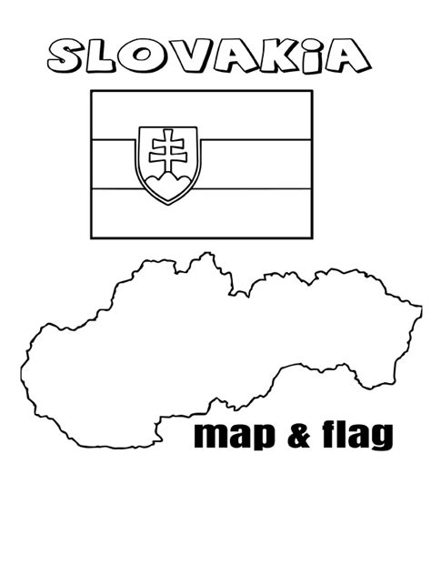 Slovakia Flag Coloring Page