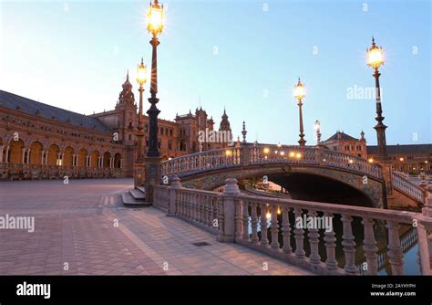 Spain Square Plaza De Espana Is In The Public Maria Luisa Park In