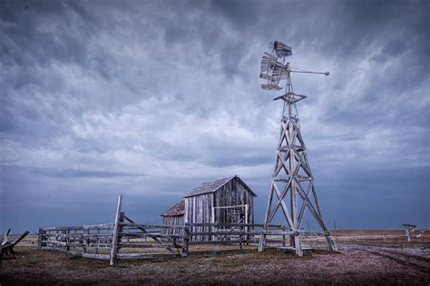 Windmill And Barn At 1880s Town Plains Frontier Museum In South Dakota Photograph By Randall