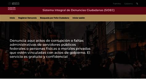 Sidecfuncionpublicagobmx Sistema Integral De Denuncias Sidec