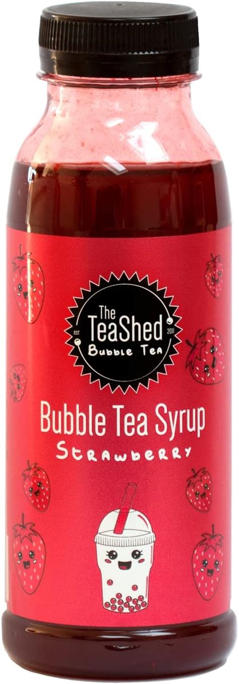 The Teashed Strawberry Bubble Tea Fruit Syrup 330ml 11 Servings Use With Popping Boba Juice