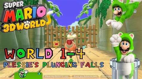 Super Mario D World World Plessie S Plunging Falls Walkthrough