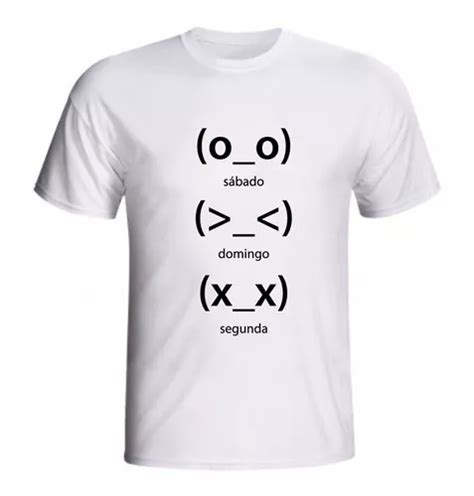 Camiseta Sábado Domingo Segunda Emoticon Emoji Carinhas Parcelamento Sem Juros