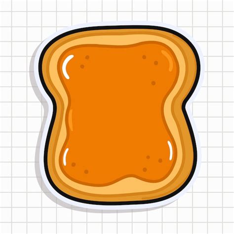 Premium Vector Cute Funny Toast Piece Of Bread With Peanut Butter Sticker