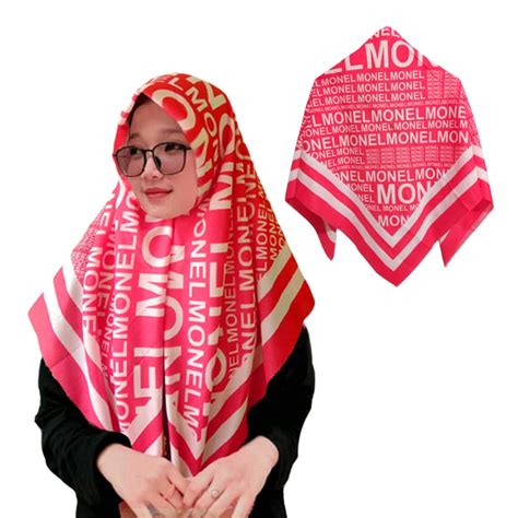 Jual Hijab Segi Empat Motif Kemerdekaan Merah Putih Terbaru Premium