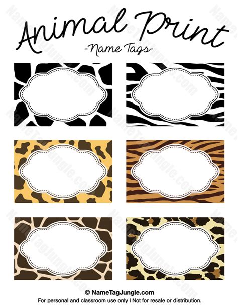 Animal Name Tags Printable - Printable Word Searches