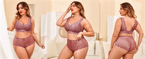 Avidlove Plus Size Lingerie Set For Women Sexy Lace Halter Bralette