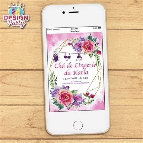Convite Digital Chá de Lingerie Elo Produtos Especiais